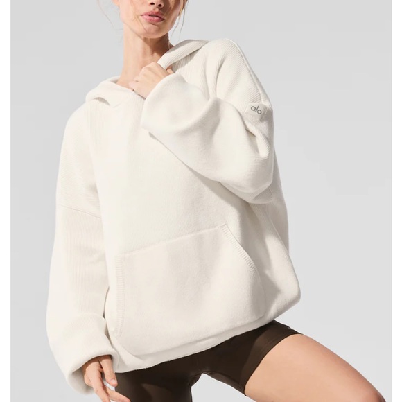ALO Yoga Tops - ALO Yoga Women's White Pullover Hoodie